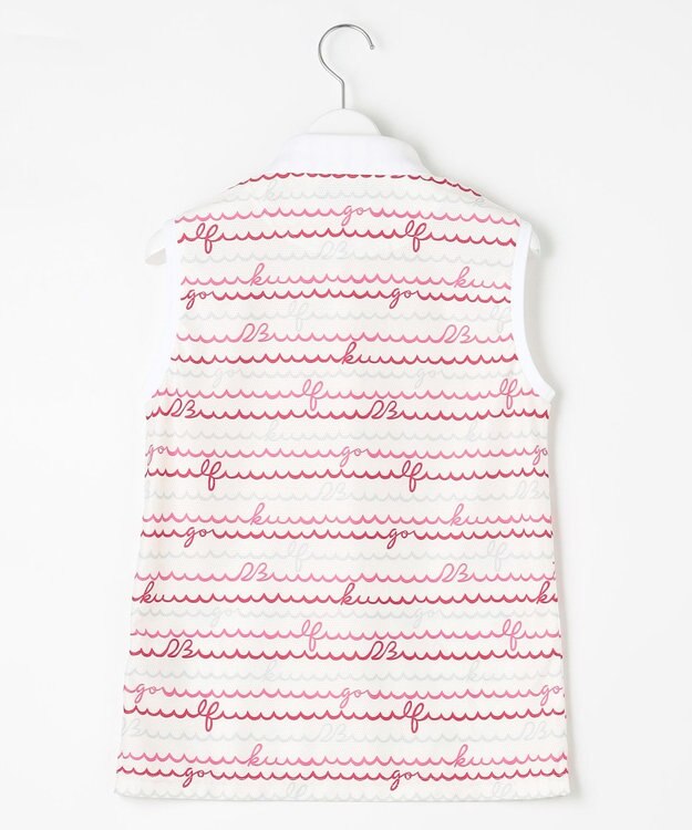 23区GOLF 【WOMEN】ウェーブロゴプリントノースリーブシャツ ピンク系5