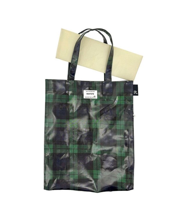 ROOTOTE 3605【ラミネート加工 A4収納】EU.アーキャトル.ラミネート-T 01：チェック・グリーン