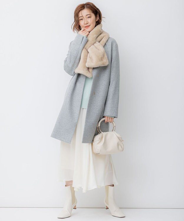 23区 【一部店舗限定/洗える】クレープシフォン フレア スカート アイボリー系