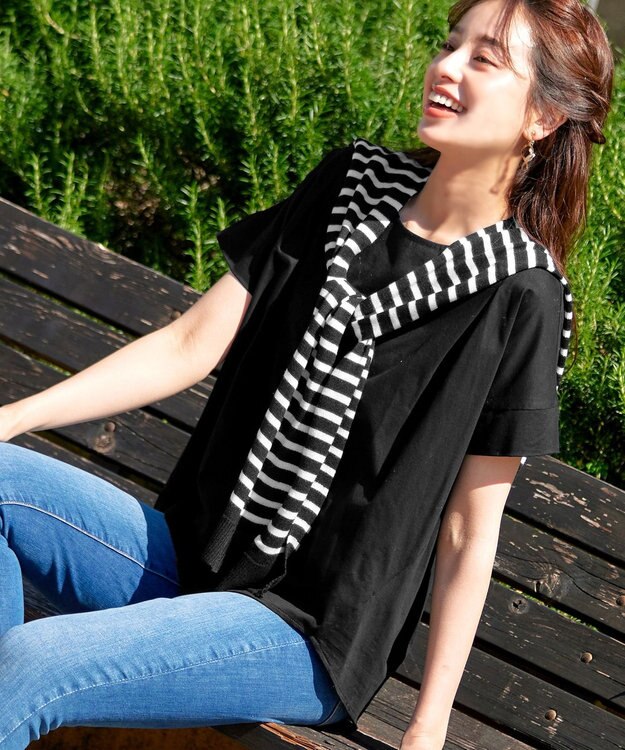 Tiaclasse 【洗える】バイオシルケットカットソープルオーバー ブラック