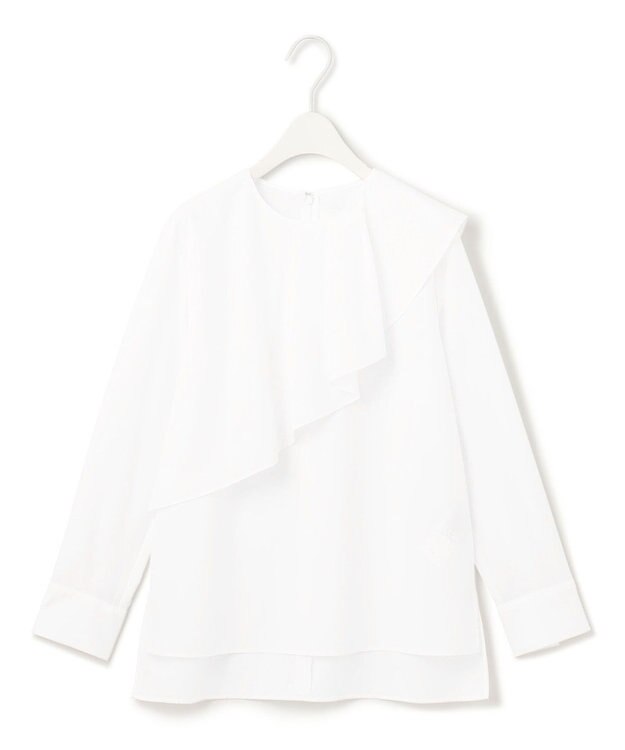 ICB 【洗える】クリーンブロード ラッフルデザインブラウス オフホワイト系