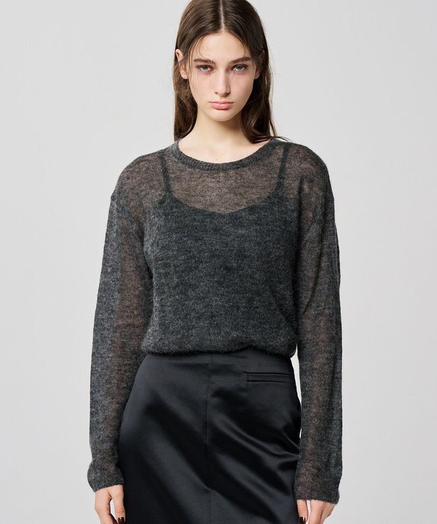 uncrave 【手洗い可】シルキーニット カップ付き キャミソール（uncrave WHITE） スレート