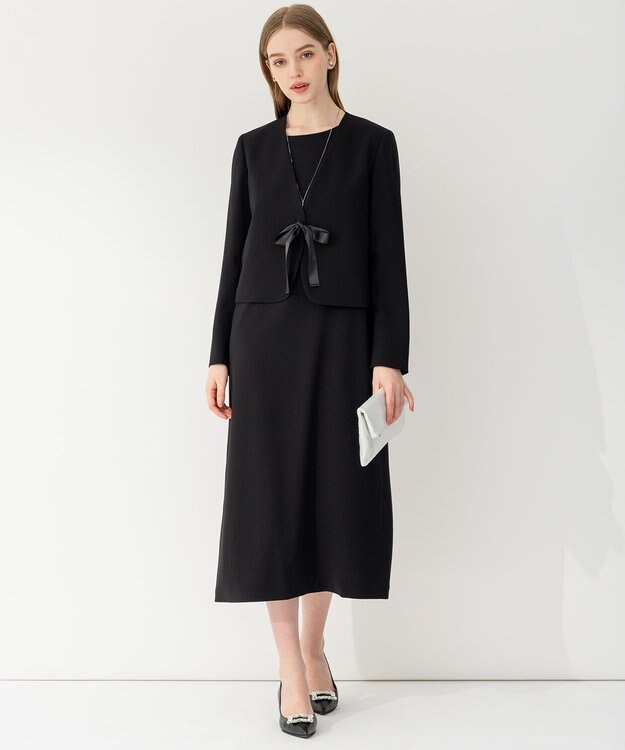 23区 【APPLAUDIR】クリアジョーゼット 3WAYコンパクトジャケット ブラック系