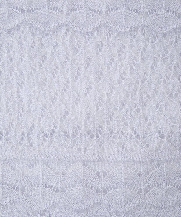 earth music&ecology キャットヤーン透かし編みニットプルオーバー Grayish Blue