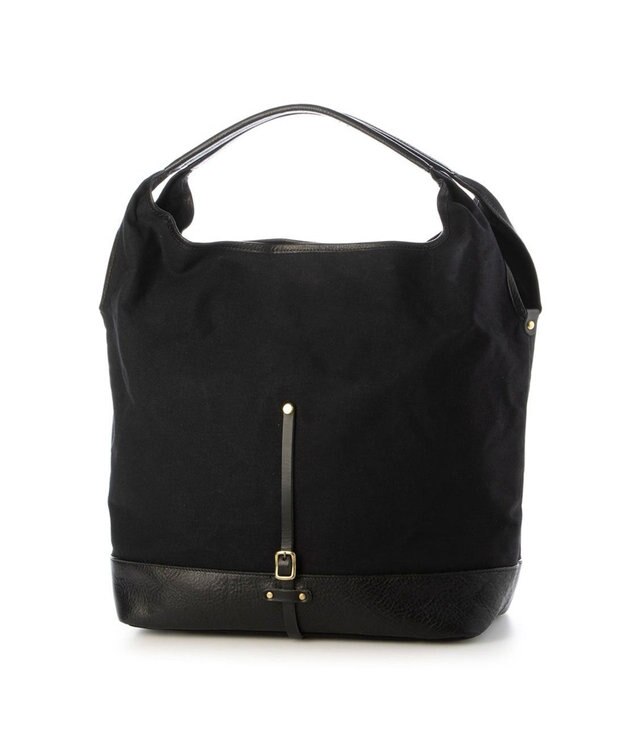 UNBILLION ペルケ perche / 姫路レザー×パラフィンキャンバス2wayトートL ブラック