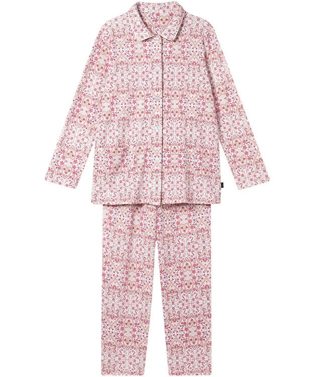 WACOAL ワコール_リラックス＆スリープ パジャマ 綿100%(本体) あったか 長袖 長ズボン ミントン レディース NDW459 /ワコール ホワイト