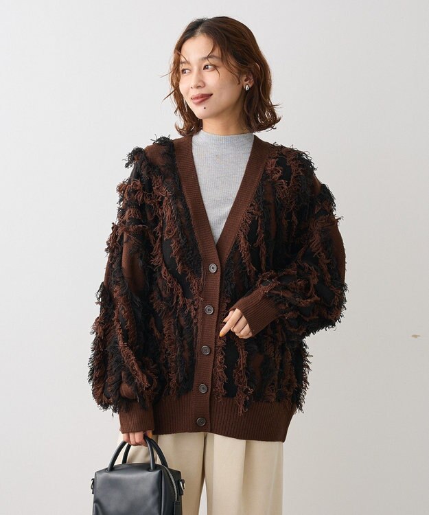 Green Parks ・ＥＬＥＮＣＡＲＥ　ＤＵＥ　フリンジジャカードカーテ Brown