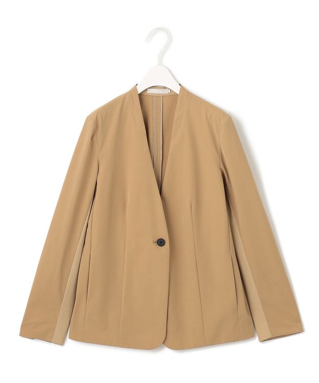 ICB 【接触冷感・UVカット・撥水・洗える】 プルーフ4WAYタフタ ノーカラージャケット コルク系