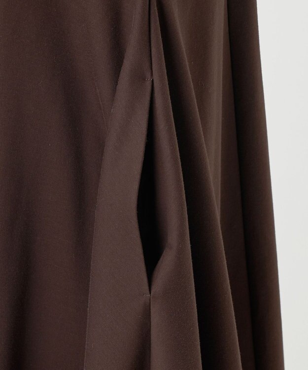 23区 【R(アール)】ラスターシルケットポンチ ハンカチヘム ワンピース ダークブラウン系