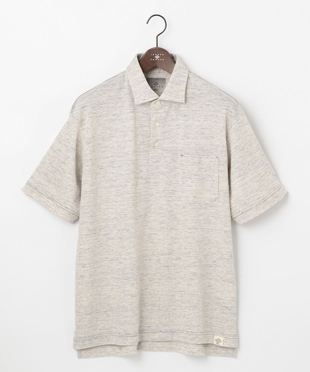 JOSEPH ABBOUD MOUNTAIN 【SPACE／UNISEX】リネンハニカム ポロシャツ ライトグレー系