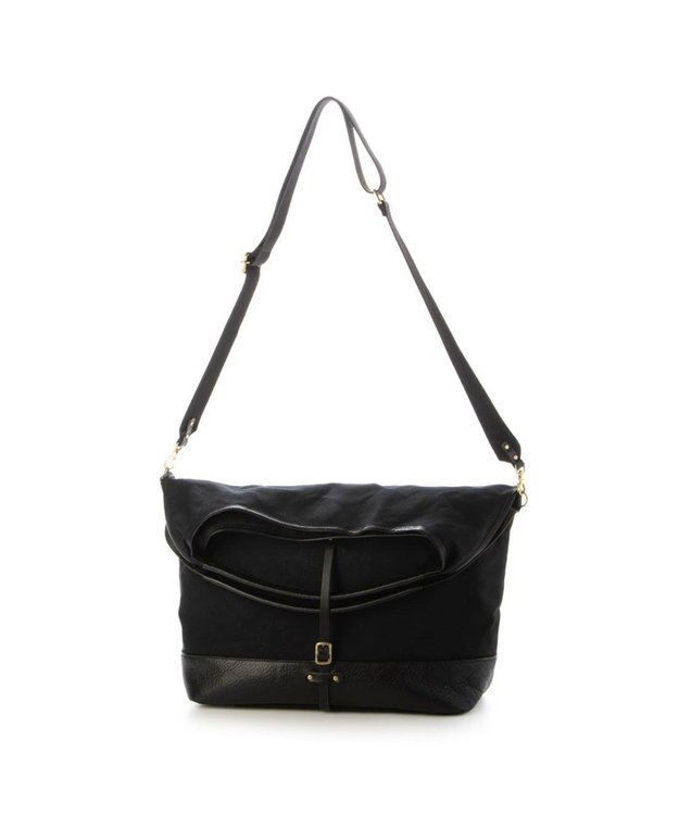 UNBILLION ペルケ perche / 姫路レザー×パラフィンキャンバス2wayトートL ブラック