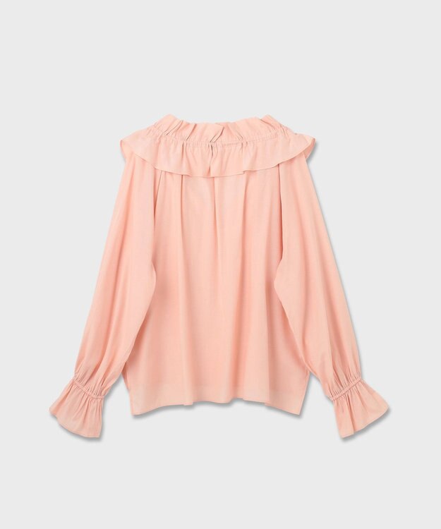 GRACE CONTINENTAL フリルカラーシアーカフタンブラウス ピンク