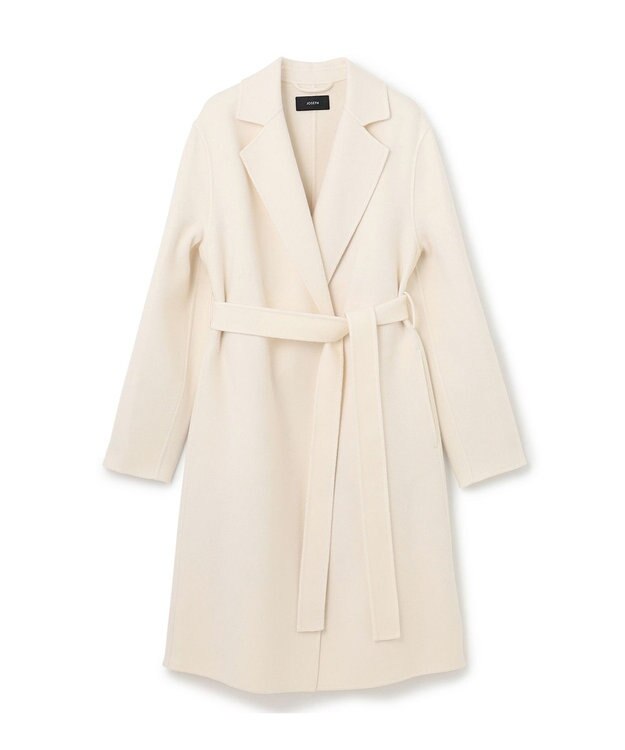 JOSEPH ダブルフェイスカシミヤ　ラップロングコート Ivory