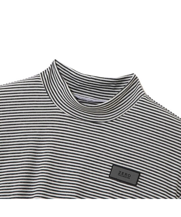 ZERO HALLIBURTON メランジ ボーダー モックネック シャツ ZHG-A4S5 82815 ゴルフウェア ネイビー杢