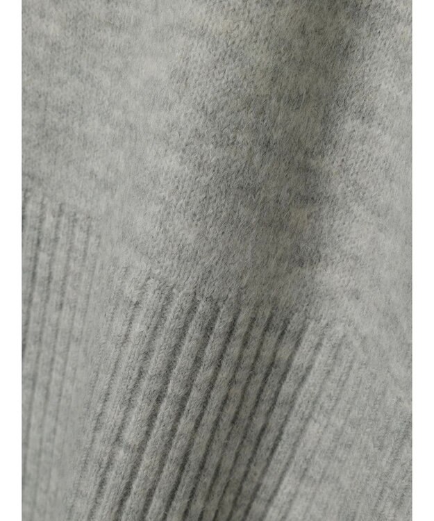 Green Parks ｆｕｗａっとメランジ袖リブ長めニットプルオーバー Light Gray