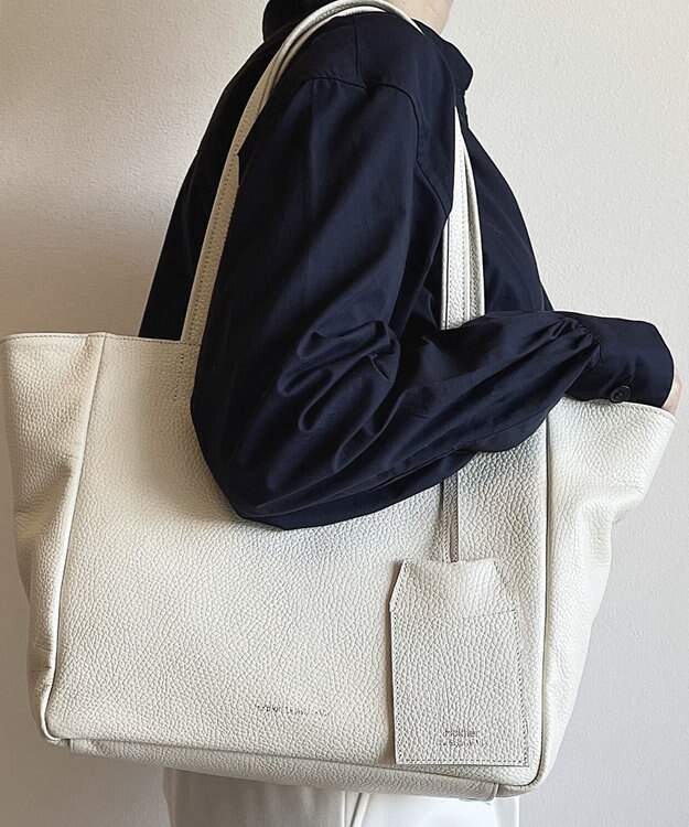 Hekhèr Le Style de Vie 【日本製 / A4サイズ対応/セレモニーにも】シュリンクレザー トートバッグ ホワイト