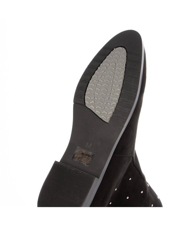 Riz raffinee <Riz raffinee>スタッズ付インヒールブーツ ブラックスエード