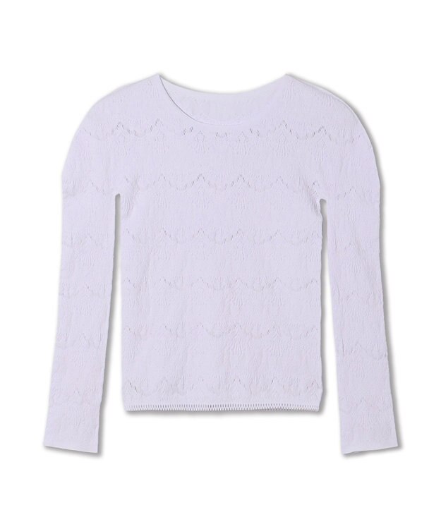 Chacott 【ノーソーイングニット】ノーソーイングクルーネックトップ ラベンダー