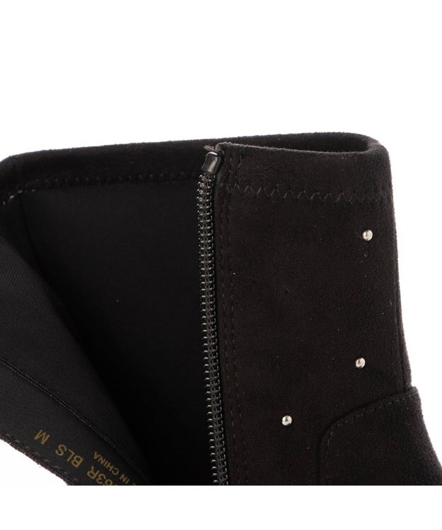 Riz raffinee <Riz raffinee>スタッズ付インヒールブーツ ブラックスエード