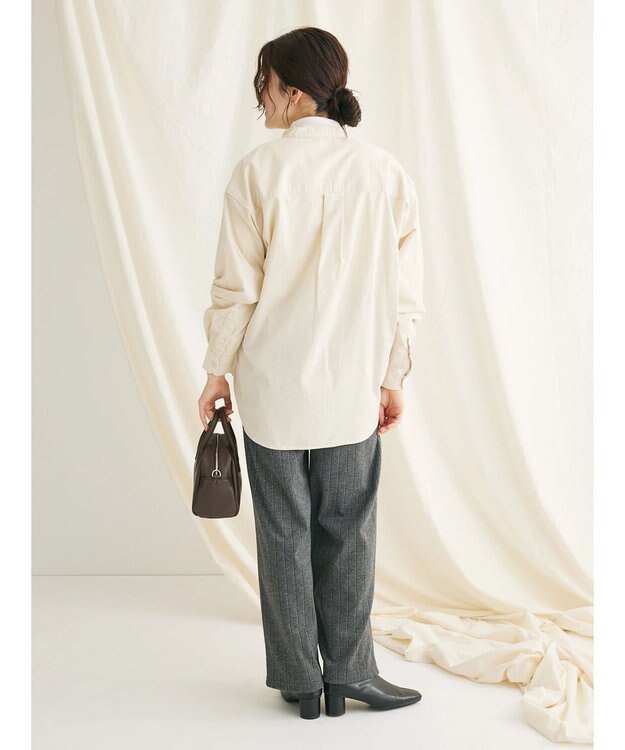 CRAFT STANDARD BOUTIQUE コーデュロイバンドカラーシャツ Ivory