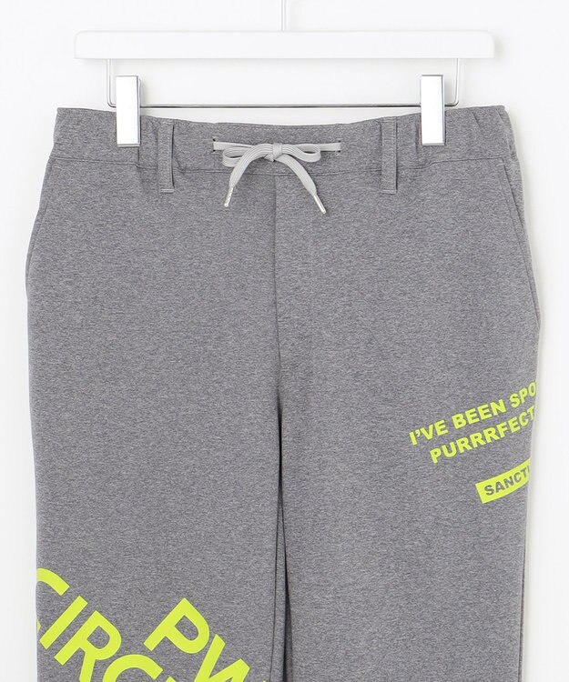 PW CIRCULUS 【MEN】【洗える/吸汗速乾/ストレッチ】ダンボール ロゴ ジャージー パンツ ライトグレー系