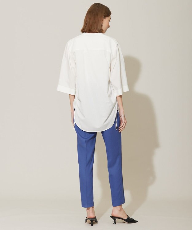 ICB 【洗える】コットンモダールローン バンドカラーシャツ オフホワイト系