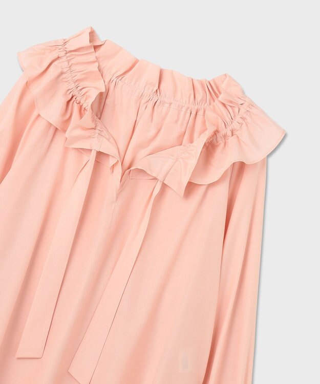 GRACE CONTINENTAL フリルカラーシアーカフタンブラウス ピンク