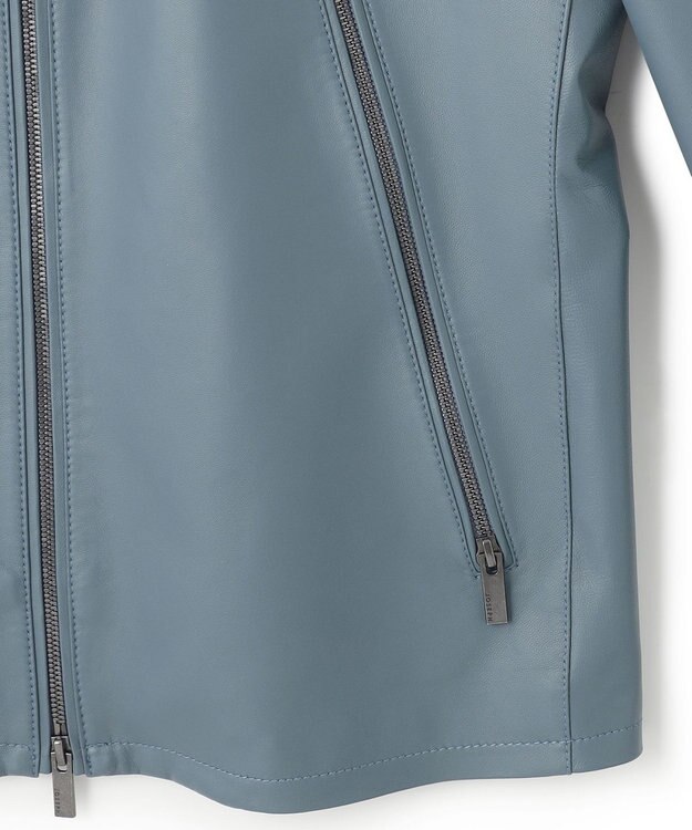 JOSEPH HOMME 【LEON 2月号掲載】ライトラムナッパレザー　シングルライダース ダルブルー系