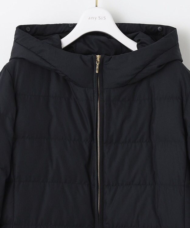 ANY SIS 【撥水】エコファイバーミックス ロング ダウン ネイビー