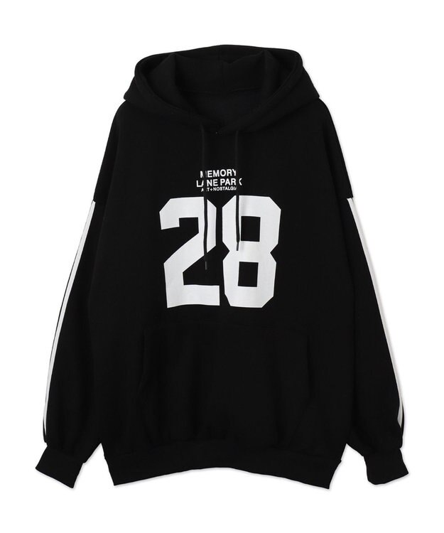 WEGO サイドラインナンバリングパーカー ブラック
