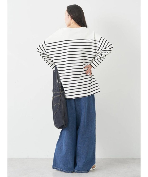 earth music&ecology Ｌｅｅ×ｅ．ｍ．ａ．ｅ　ＢＯＲＤＥＲ　Ｌ／Ｓ　ＴＥＥ Black