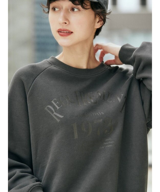 AMERICAN HOLIC ラグランロゴスウェット2 Charcoal Gray