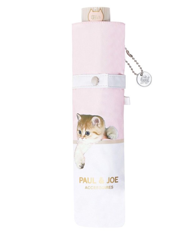 MOONBAT 【一級遮光/軽量】PAUL & JOE 晴雨兼用 折りたたみ日傘 スウィンギングヌネット ペールピンク