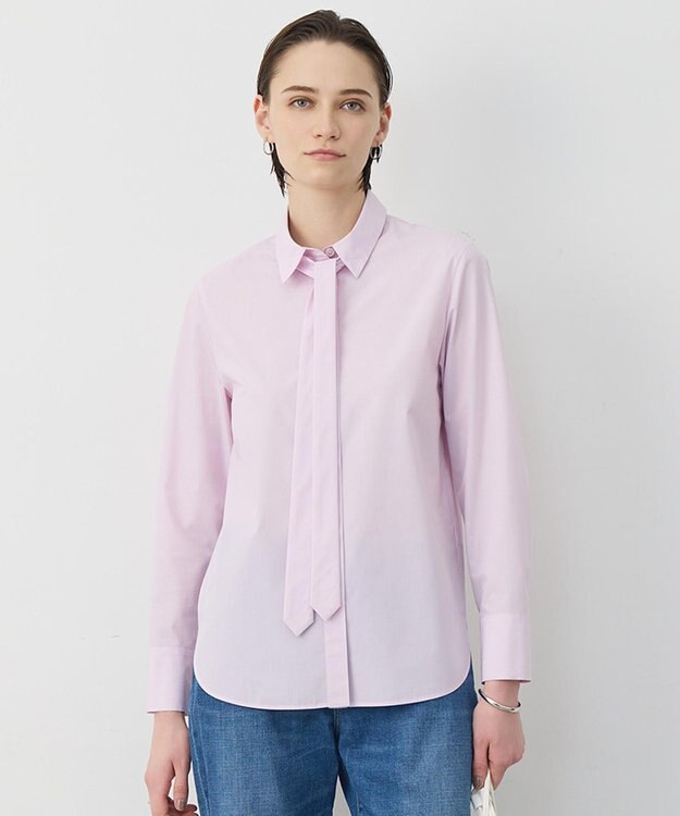 ICB 【先行予約・2WAY】 クリーンブロード タイ付きシャツ ライトピンクストライプ