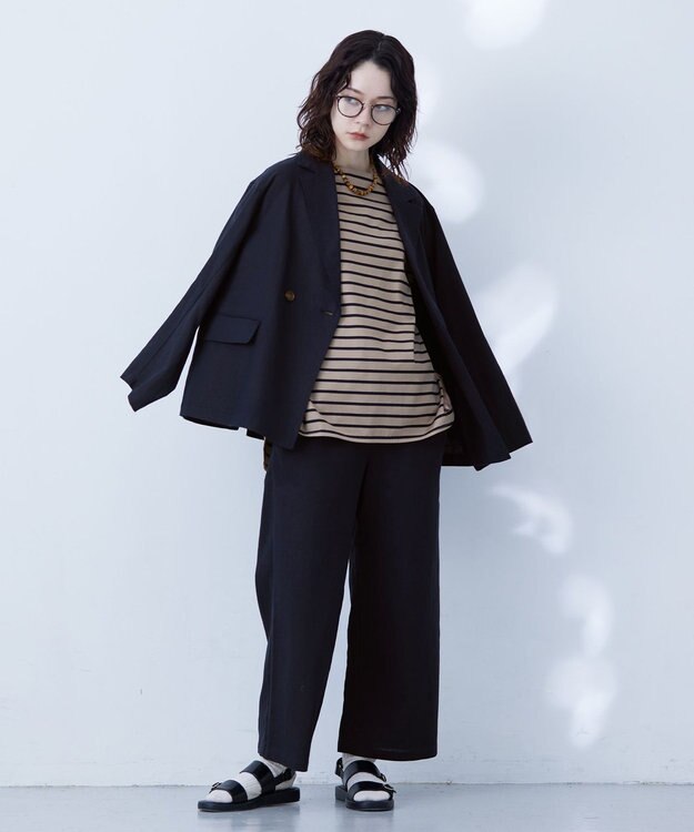 J.PRESS YORK STREET 【WOMEN】バスクTシャツ ブラウン系1