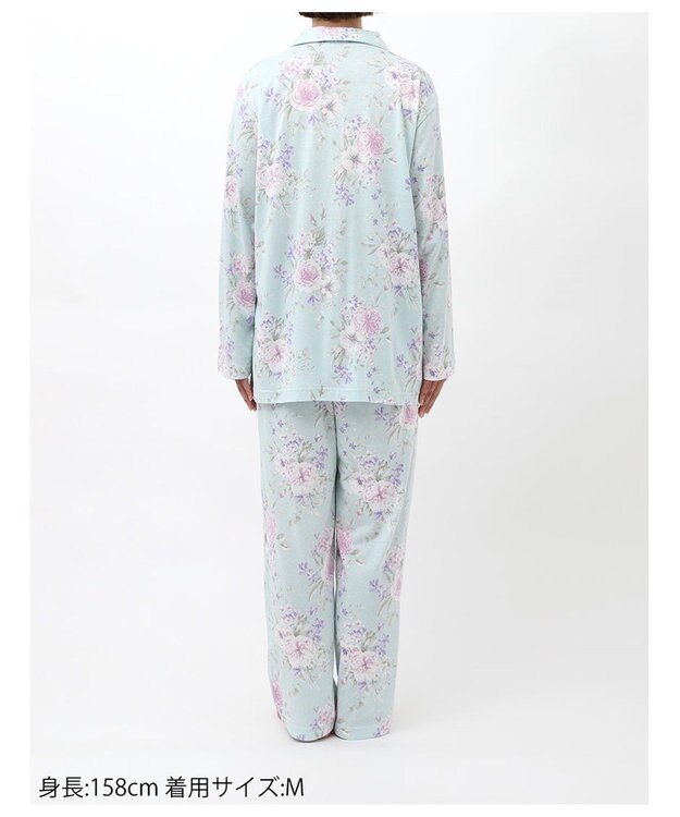 Wing パジャマ 長袖 長ズボン 綿100%(本体) 天竺素材 レディース EP7045 ウイング／ワコール サックス