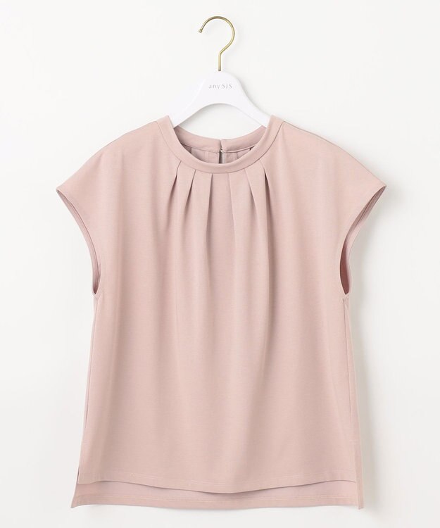 ANY SIS S 【UVカット・接触冷感・撥水・汗ジミ防止】プレーティングジャージー フレンチスリーブ カットソー ローズグレー