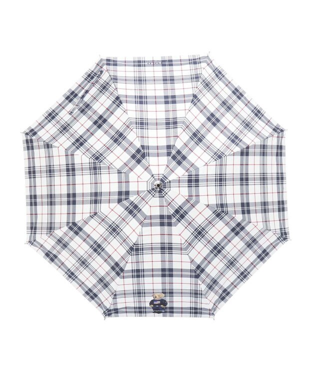 MOONBAT 【軽量】POLO RALPH LAUREN 晴雨兼用日傘 長傘 チェック／遮光 遮熱 UV オフホワイト