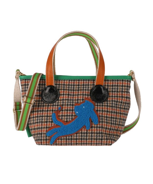 tsumori chisato CARRY ウールチェック ハンドバッグ ミニバッグ