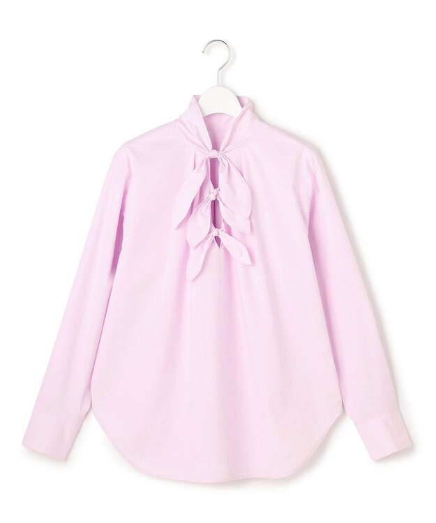23区 【GOLD LABEL】コットンニドム リボンデザイン ブラウス ライトピンク