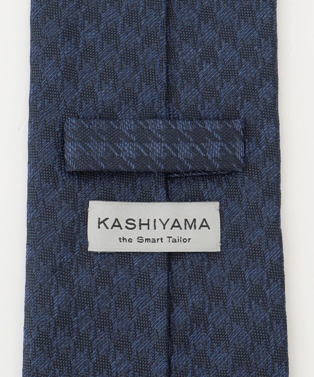 KASHIYAMA KASHIYAMAオリジナル【JAPAN MADE】ハウンドトゥースネクタイ ネイビー