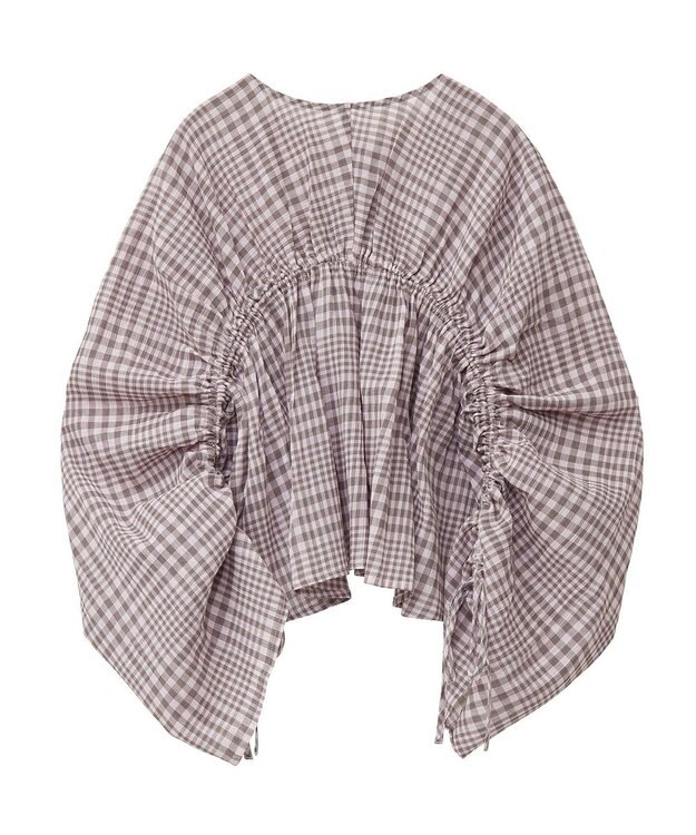 earth music&ecology ワッシャードロスト羽織りシャツ Check Mocha