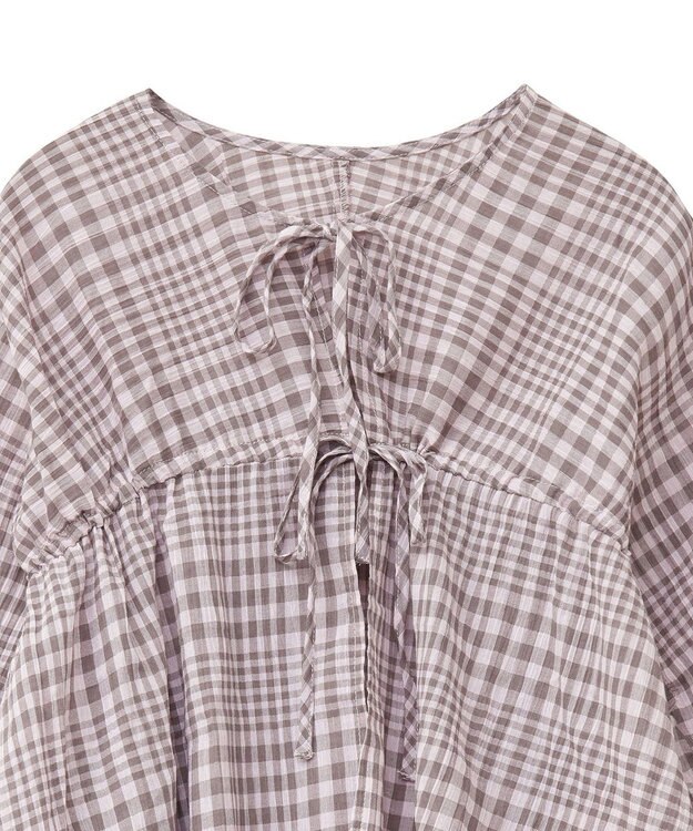 earth music&ecology ワッシャードロスト羽織りシャツ Check Mocha