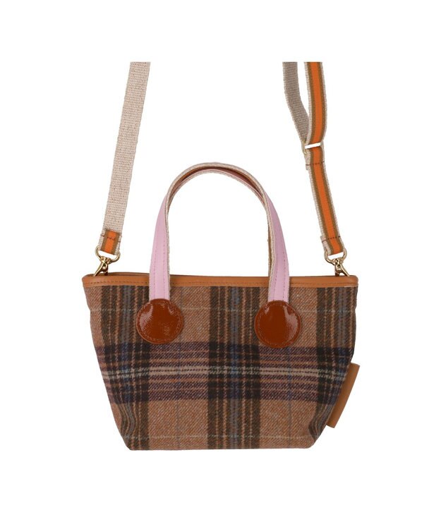 tsumori chisato CARRY ウールチェック ハンドバッグ ミニバッグ ピンク