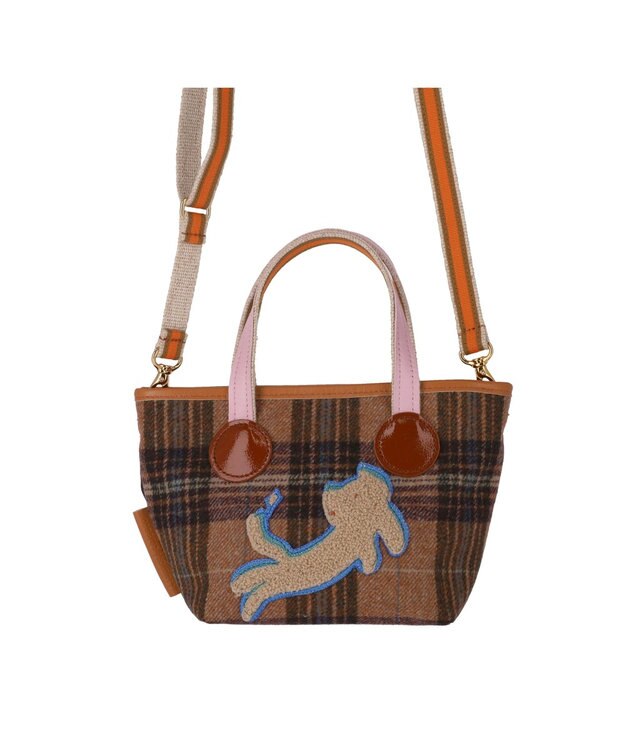 tsumori chisato CARRY ウールチェック ハンドバッグ ミニバッグ ピンク