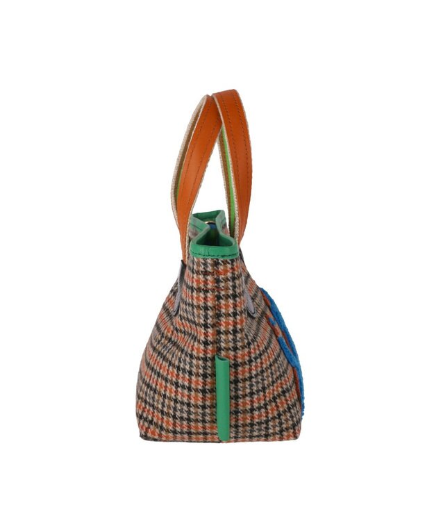 tsumori chisato CARRY ウールチェック ハンドバッグ ミニバッグ オレンジ