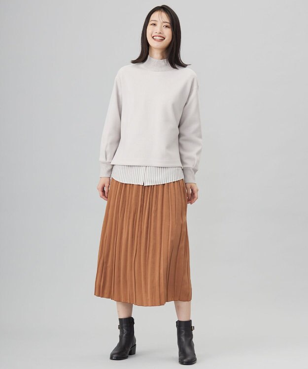 J.PRESS LADIES L 【洗える】サイロチェック＆ストライプ ブラウス アイボリーストライプ系