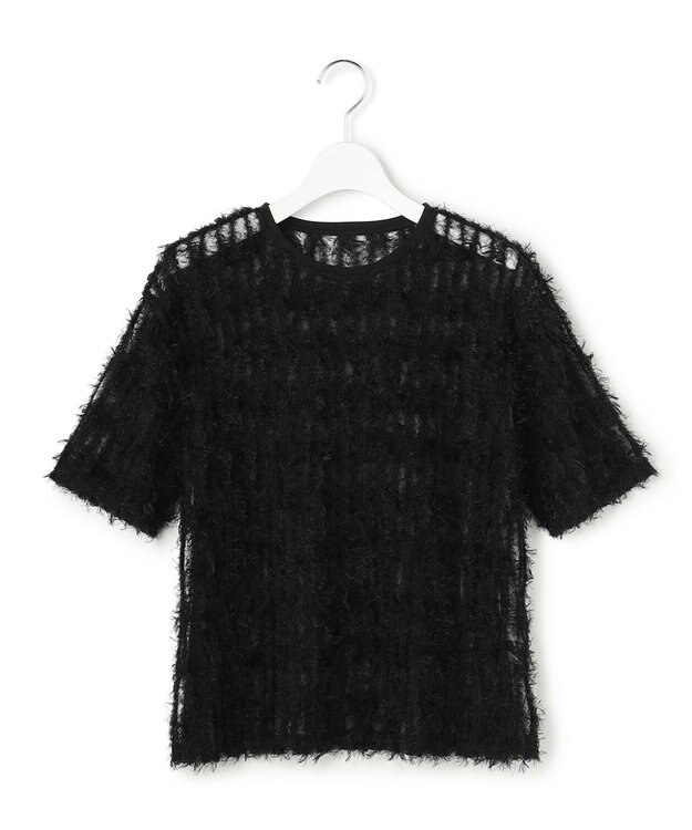 23区 【GOLD LABEL】フェザーチュール Tシャツ ブラック