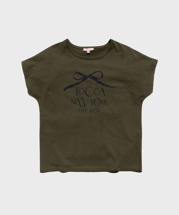 TOCCA 【接触冷感・UV90%以上カット・洗える】DANCING RIBBON Tシャツ カーキ系