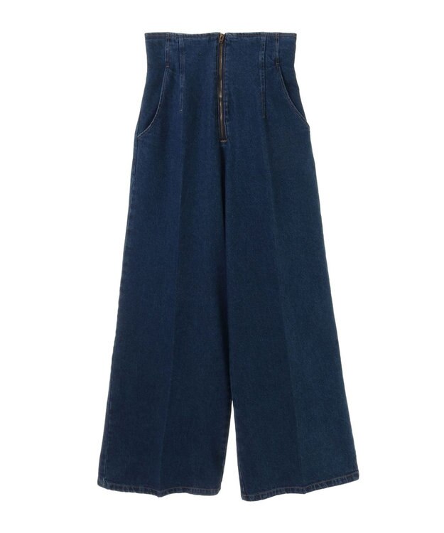 earth music&ecology フロントジップデニムパンツ Medium Indigo